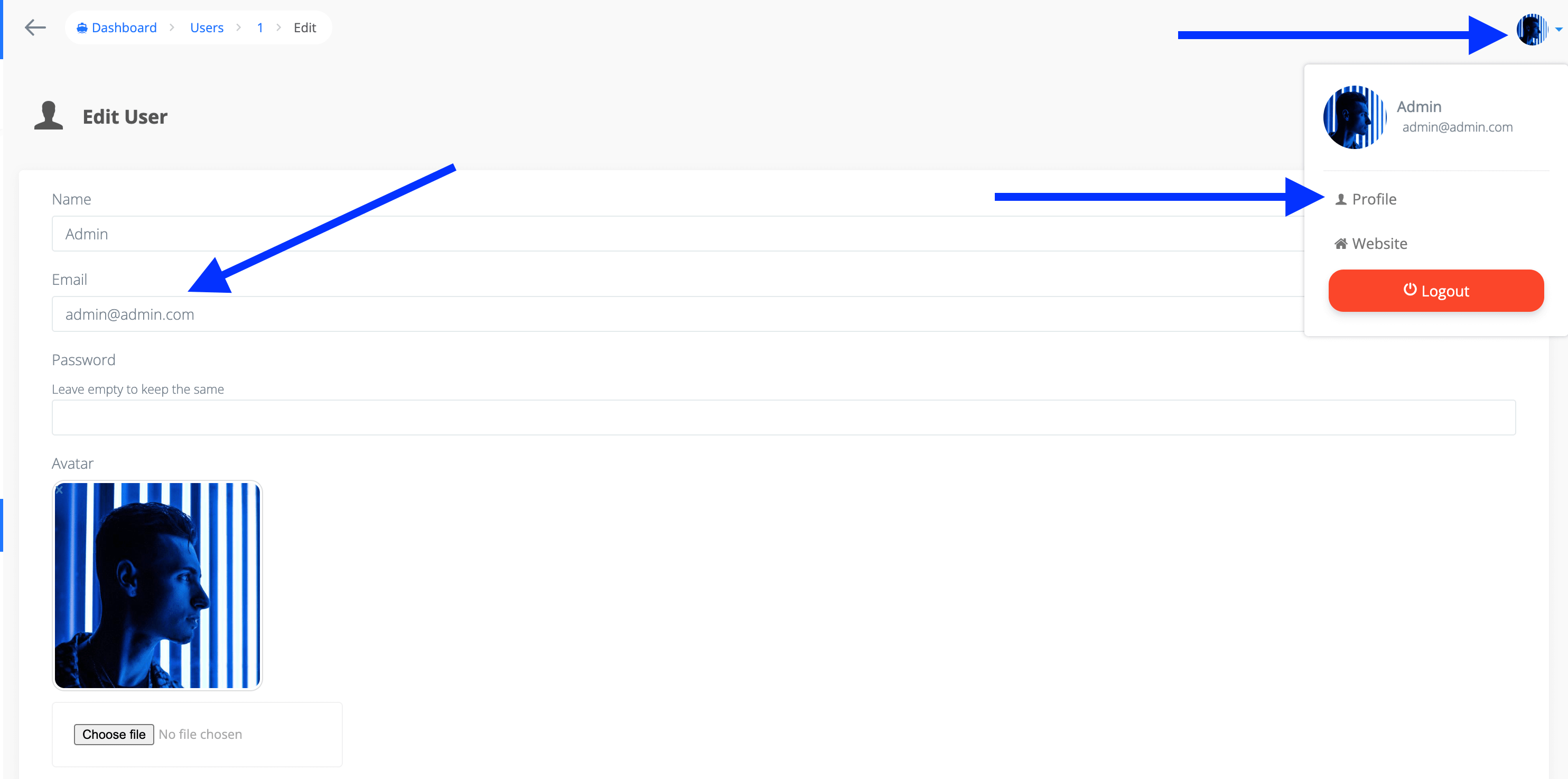 Admin email update Admin email update
