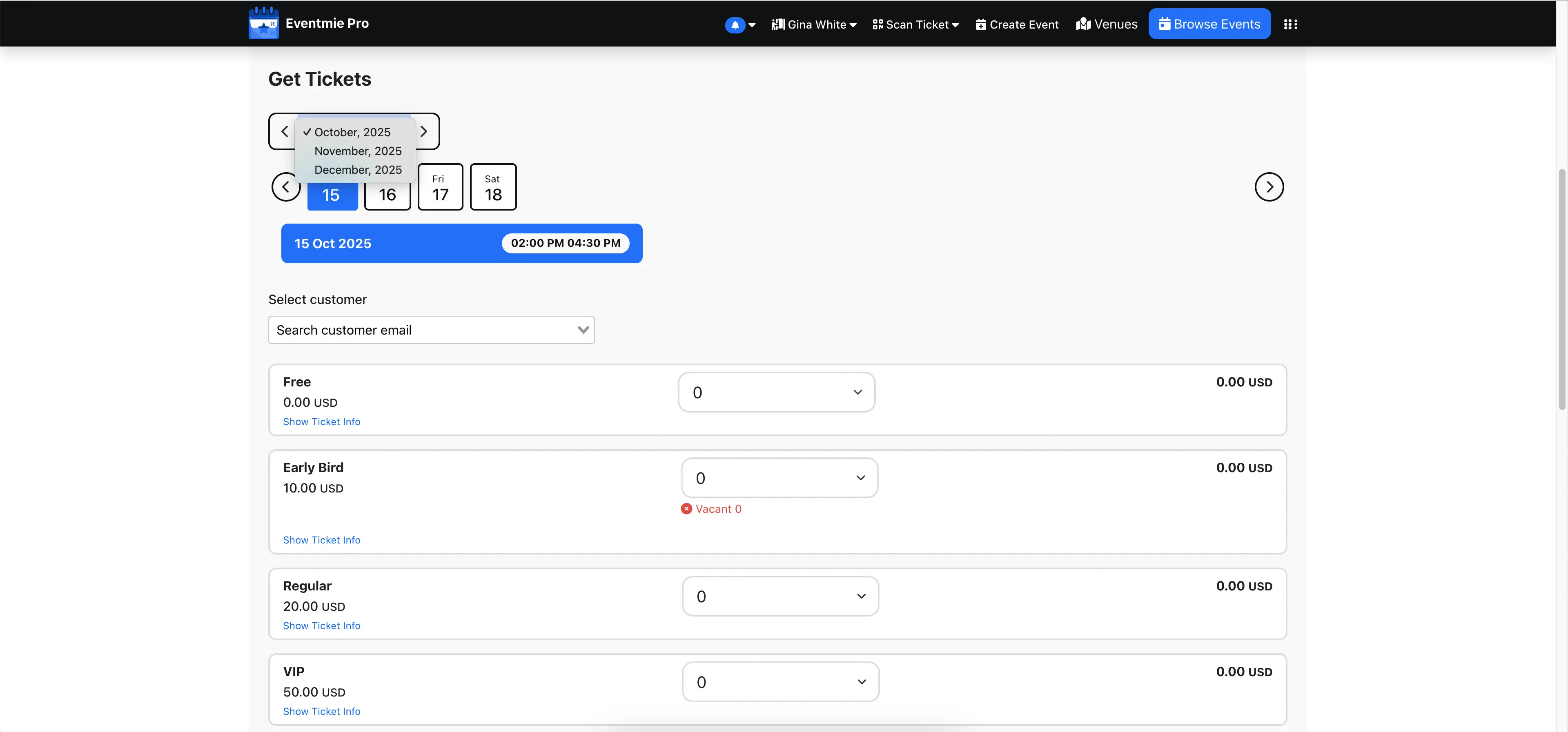 Monthly Repetitive Schedules View