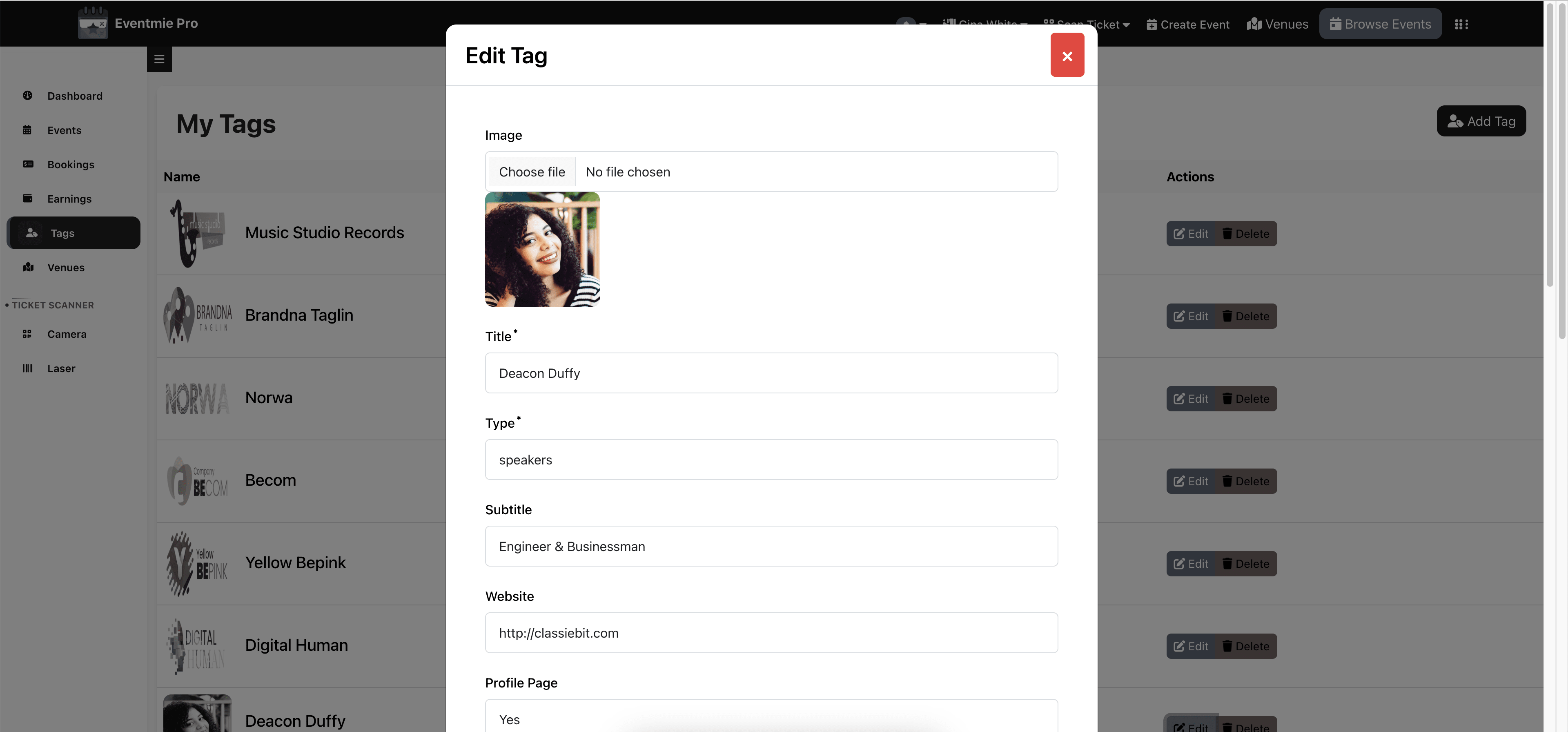 Create tag no profile